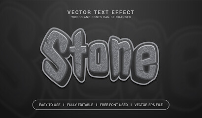 Wall Mural - Stone Editable Vector Text Effect.