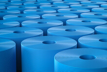 Roll Of Blue Wire Or Cable Coil