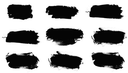 Poster - set of black strokes of paint isolated on white background