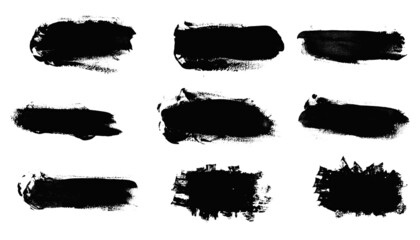 Poster - set of black strokes of paint isolated on white background