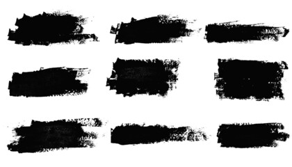 Poster - set of black strokes of paint isolated on white background