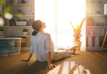 Wall Mural - woman resting at home