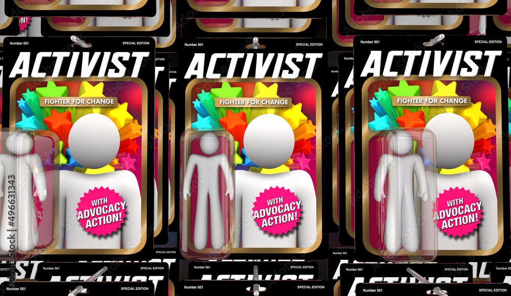 Activist People Action Figures Fight for Change Group Activism 3d ...