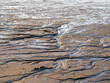 Traces façonnées par l'eau, plage de sable mouillé à marée basse, Noirmoutier