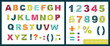 © Julia - Alphabet and numbers for children - set, collection. Vector hand-drawn alphabet and numbers. Alphabet for children. Set of letters and numbers for your design