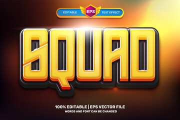 Wall Mural - game squad movies Bold 3D Editable text Effect Style