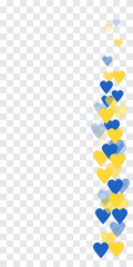 Wall Mural - Yellow and blue hearts for live stream on transparent background. The template is live streaming. Streaming video. Illustration in the colors of the flag of Ukraine
