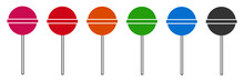 Colorful Lollipops Icon. Fruits Candy Symbol. Sign Dessert Vector.