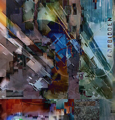 Poster - Digital abstract art. Glitch effect