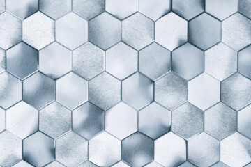 Aufkleber - Abstract blue metal background. Geometric hexagons.