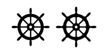 Steering Wheel Icon. Captain's Steering Wheel. Ship Wheel. Isolated Vector Illustration On A White Background.