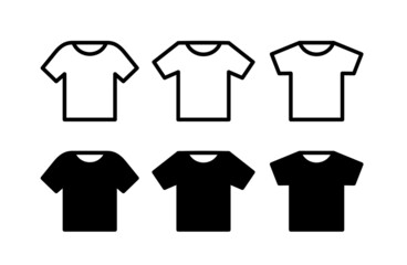 T-shirt icons set. T-shirt pictogram. A piece of clothing with a short sleeve. Isolated raster illustration on a white background.