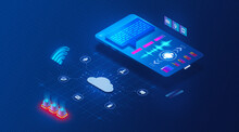 Cloud Communications Concept - Contact Center As A Service And Communications Platform As A Service - 3D Illustration