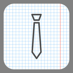Wall Mural - Tie simple icon. Flat desing. On graph paper. Grey background.ai