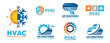 Vector set of heating and cooling logos