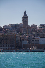 Wall Mural - The Galata Tower, medieval stone tower in Istanbul in Turkey.