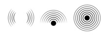 SIgnal Sound Wave Icon Circle. Pulse Vector Sonic Digital Graphic Noise Symbol Wave