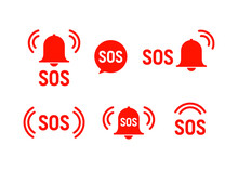 Sos Icon Emergency Alarm Button. SOS Sign Symbol Lifebuoy Rescue Isolated Marker