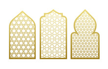 Arab Vector Window Door Pattern. Arabian Islamic Mosque Ramadan Ornament Style