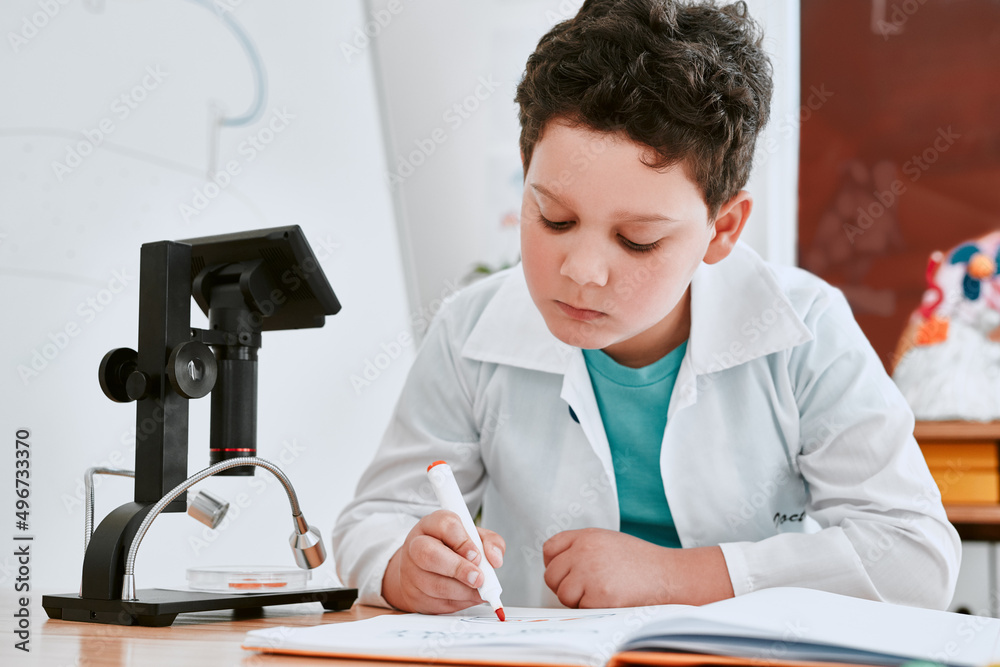 Getting top grades is what he always strives for. Shot of an adorable ...