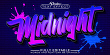 Graffiti Art Midnight Vector Editable Text Effect Template