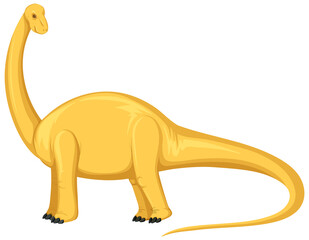 Wall Mural - A dinosaur brontosaurus on white background