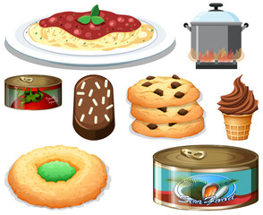 Sticker - Different foods cartoon collection