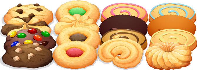 Sticker - Different types of cookies