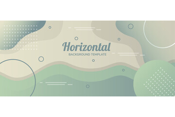 Poster - Colorful template banner with gradient color isolated in soft brown background. Design with liquid shape. dot pattern and line elements. 