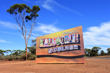 Wall Mural - Welcome to Kalgoorlie road sign Western Australia