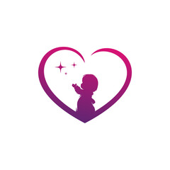 Poster - child love and care love logo design