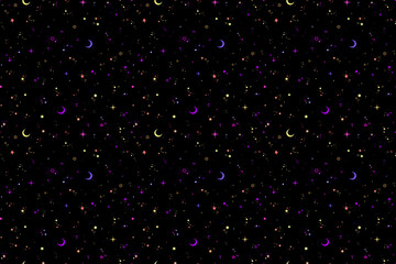 Wall Mural - starry sky seamless raster illustration