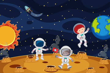 Wall Mural - astronaut exploring the space