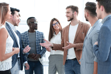 Wall Mural - businessman talking with employees.