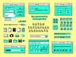 © LadadikArt - Old pc elements. 1990s technology, computer graphics interface console. Vintage internet bar style, retro 80s trendy geek web window tidy vector design