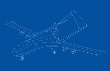 Canvas Print - Military Predator Drone. Vector