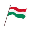 Waving flag of Hungary country. Isolated hungarian tricolor flag on white background. Vector flat illustration