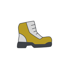 Poster - Boot, hiking footwear  icon in color icon, isolated on white background 