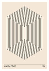 Wall Mural - Minimal 20s geometric design poster, vector template with primitive shapes