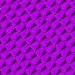 Poster - Geometric background of rounded rectangles covered with multicolored striped texture. 3d rendering digital illustration