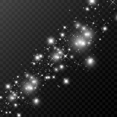 Wall Mural - white sparks and golden stars glitter special light effect. vector sparkles on transparent backgroun