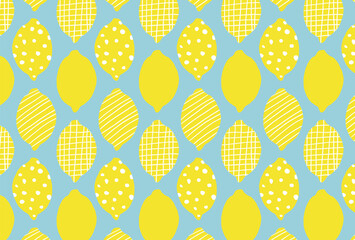 Canvas Print - seamless pattern with lemons for banners, cards, flyers, social media wallpapers, etc.