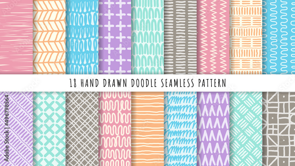Hand drawn abstract seamless pattern Stock Vector | Adobe Stock