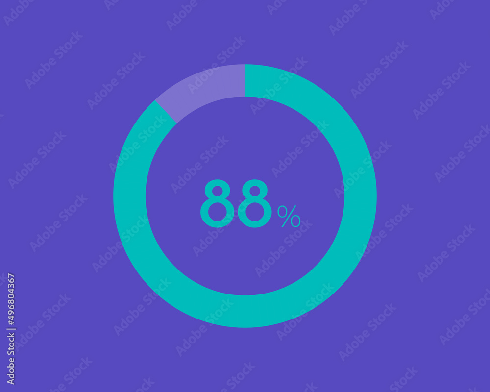 Image vectorielle Stock 88 Percentage diagrams on blue color background ...