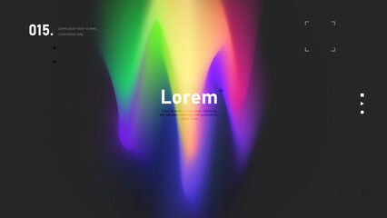 Wall Mural - colorful fluid shape on dark grey background. oil slick smudge wallpaper with flowing gradient