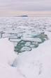 Vertical shot of the frozen Lake Huron in Bruce Peninsula National Park, Ontario, Canada