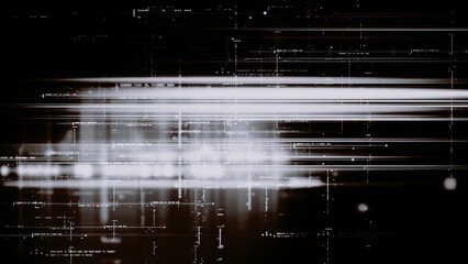 Aufkleber - Futuristic abstract de-focus flowing data matrix, telemetry and encrypt numbers display with particles simulation for head up display in cyber space environment background