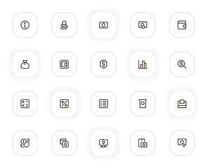 Aufkleber - Money line icons set. Editable Stroke. 24x24 Pixel Perfect.