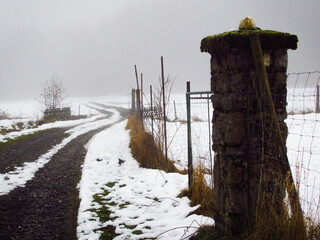 Poster - Winter view of the road covered with snow