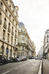 Street near ancient buildings in Paris, France